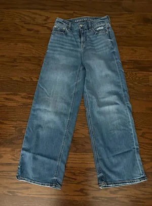 American Eagle Outfitters Low-Rise Baggy Wide-Leg Jeans thumbnail 1