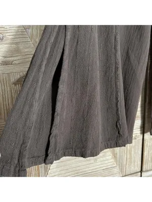 Brown Boho Chic Cotton Gauze Wide Leg Palazzo Pants Size Medium Lagenlook thumbnail 4