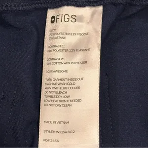 Figs Zamora Jogger High Waisted Scrub Pants Elastic Waist Navy Blue Medium Nurse thumbnail 9