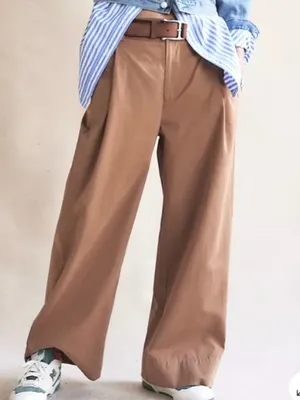 NWT Free People Wide Leg Buckle Back Pants Tobacco Brown Size 12 Retail $148.00 thumbnail 5