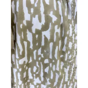 MIRTH‎ Olive Block Print Cotton Midi Dress Kantha Stitch Integrated Belt L thumbnail 14