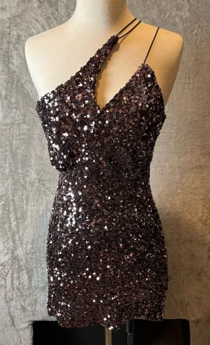 ASTR The Label Medium Rose Pink Sequin Mini Dress Strappy Party Cocktail New thumbnail 1