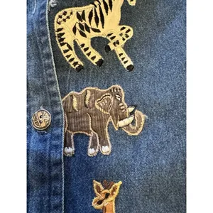 Keren Hart Denim Shirt Women‎ Size Small Embroidered Long Sleeve Safari Read thumbnail 7