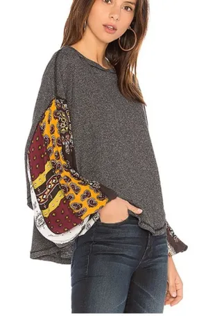 “We the Free” FP Blossom Thermal Multi Pattern Sleeves Size Large thumbnail 1
