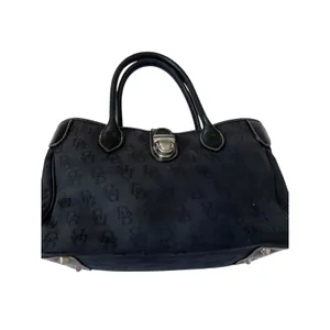 Dooney & Bourke Handbag Signature Leather Canvas Logo Black thumbnail 6