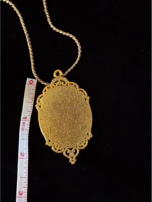 Vintage Style Gold Tone Cameo Necklace – Mid Century Victorian Revival 24” thumbnail 4
