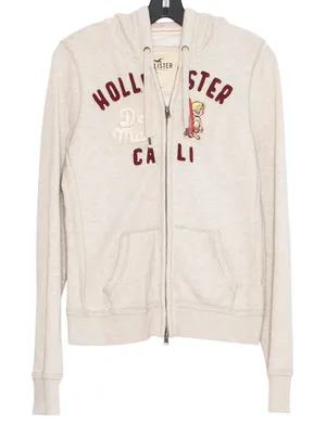 Hollister Jacket Hoodie Y2K Preppy Streetwear Casual Retro Full Zip Size Large thumbnail 1