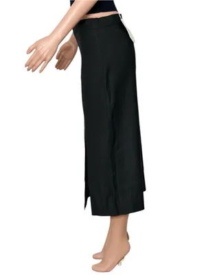 SÉZANE Madelyn Linen-Blend Midi Skirt, Black, FR40/US8 thumbnail 5