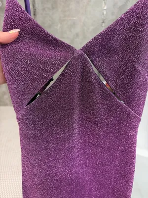 Shimmering Purple Cutout V-Neck Midi Dress by Audette Studios - *NWT size XS thumbnail 4