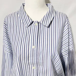 New Everlane 100% Cotton The Woven PJ Button Down Top Blue Stripe Size XL thumbnail 6