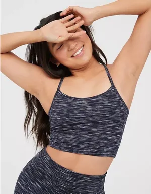 Offline by Aerie Space Dye Navy Tank Sports Bra Size Medium thumbnail 1