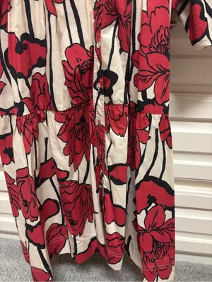 AUREUM Red and Black Floral Tiered Dress thumbnail 6