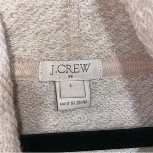 J Crew Cowl Neck Sweater Women L Wool Blend Neutral Coastal Pocket Preppy Knit thumbnail 6