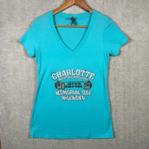 Next Level Apparel New Charlotte NC Memorial Day Weekend‎ Top Medium Blue Racing NASCAR Military thumbnail 6
