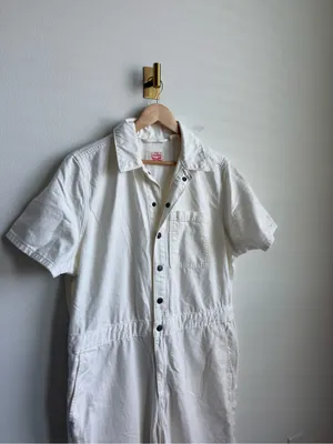 Levi’s Short Sleeve Heritage Lightweight Denim Jumpsuit White XL thumbnail 5