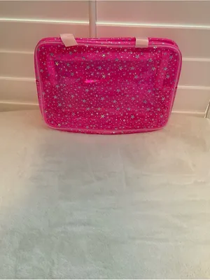 Hot Pink Star-Print Clear Travel Tote Bag thumbnail 3