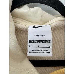Nike Court Heritage Dri Fit Yellow Striped Tennis Oversized Hoodie Womens Small thumbnail 4