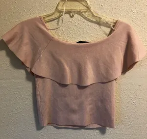 ZARA Knit Crop Top In Pink Blush S thumbnail 4