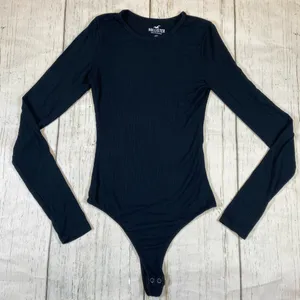 Hollister Ribbed Crew Neck Long Sleeve Thong Bodysuit thumbnail 2