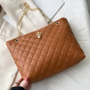 Brown Quilted Chain shoulder bag thumbnail 1