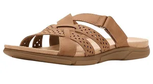 NWT Easy Spirit Melinna Womens Strappy Slip On Sandal SEMELINNA3 Medium Brown 7M thumbnail 1