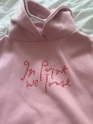 In print we trust pink hoodie thumbnail 2