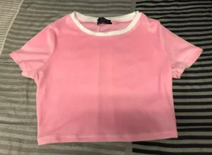 Velvet Pink Crop Top thumbnail 1