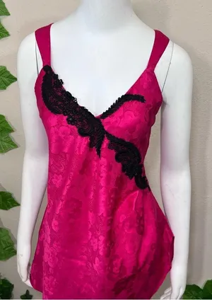 Victoria Secret Pink Lace Gold Label Vintage Rare Night Dress Slip thumbnail 3
