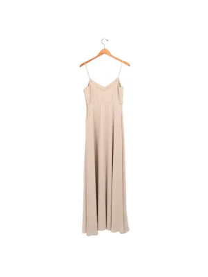 NWT Show Me Your Mumu Faith Chiffon Long Maxi Dress M Soft Beige thumbnail 6