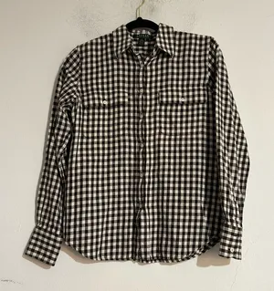 Lauren Ralph Lauren Chocolate Brown Gingham Check Button Up Shirt Small Preppy thumbnail 1