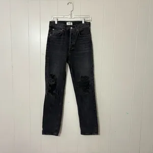 AGOLDE 90s Jean High Rise Distressed Straight Leg Jeans Washed Black Size 24 thumbnail 2