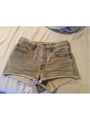 Women's Levi's 501 Jean Shorts Grey Size 27 thumbnail 6