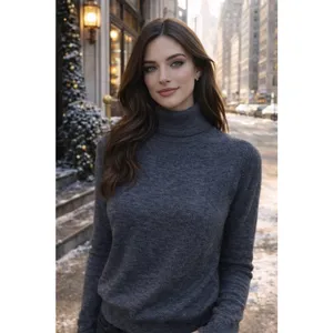 Charter Club Merino Wool Turtleneck Sweater Gray Knit Quiet Luxury Parisian Cozy thumbnail 2