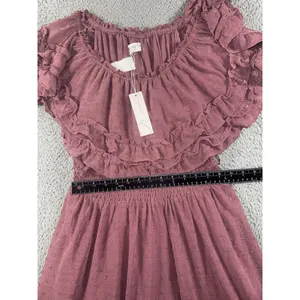 Babydoll Dress Women Large‎ Tiered Ruffle Textured Boho Coquette thumbnail 6