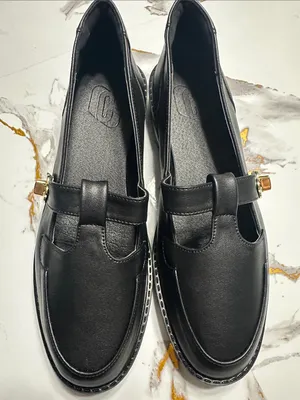 Chic Black Mary Jane Loafers Gold Accent ,Cute Style. thumbnail 2