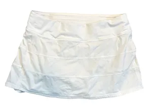 Lululemon Pace Rival Skirt White Regular Length Size‎ 8 Athletic Skort Running thumbnail 1