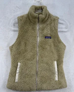 Patagonia Fleece Vest Full Zip‎ Sleeveless Outdoor Hiking Tan Small S thumbnail 1