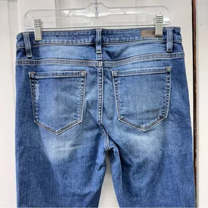 Miss Me straight leg distressed denim jeans raw hem women's 29 x 27 M2182ST thumbnail 3