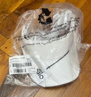 ALO Yoga White Bucket Hat with Black Logo thumbnail 1