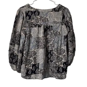 Maeve Anthropologie Size Small Long Sleeve Floral Paisley‎ Blouse Boho Peasant thumbnail 2