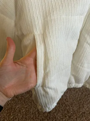 SheIn White Corduroy Puffer Jacket thumbnail 3