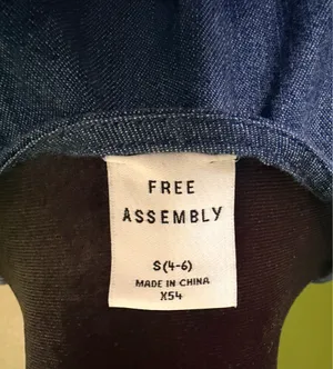 Free Assembly Blue Denim V-Neck Button Front Pocket Midi A-Line Dress S (4-6)New thumbnail 8