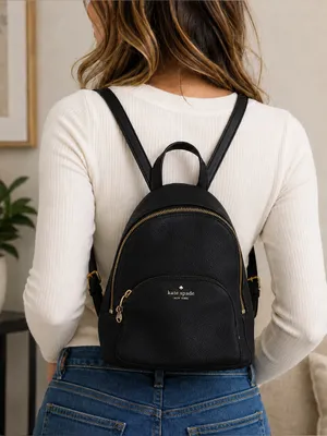 Kate Spade Jackson Medium Backpack Front Zip Pocket Adjustable Straps Black thumbnail 1