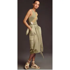 Daily Practice By Anthropologie High Neck Tank Twofer Dress Green Sz M thumbnail 2