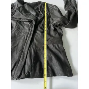 Elie Tahari Jeanette Drape Front Leather Jacket Small thumbnail 9