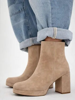 Steve Madden Adryana Sand Suede Platform Ankle Boots Size 10 thumbnail 1