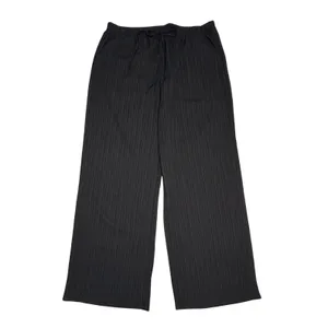 Women's Crinkle Wide Leg Slacks‎ XXL Lightweight Summer Black NEW thumbnail 2