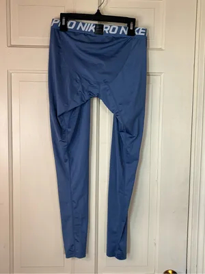 Nike Pro Leggings Women’s Medium Blue Dri-Fit Compression Athletic Pants GymWear thumbnail 7