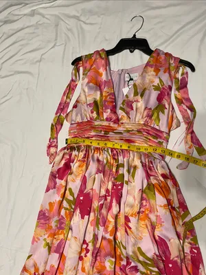 Sugarlips Pink Floral V-Neck Tie-Shoulder Maxi Dress thumbnail 5