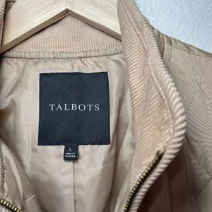 Talbots Womens Tan Quilted fisherman-core Zip-Up Front Pockets Sleeveless large thumbnail 8